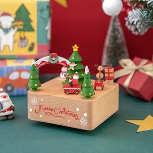 Personalized Christmas Music Box: Handmade Wooden Keepsake, Rudolph Tune