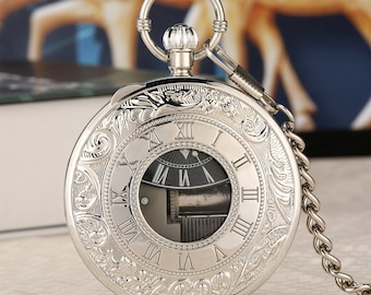 Creative Quartz Music Pocket Watch,Sky City Music Pocket Watch,Handmade Music pocket watch,Holiday Gift,Unique Gift