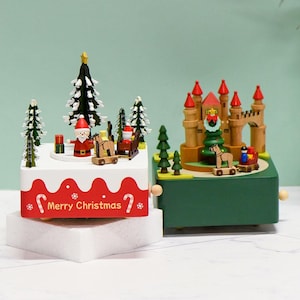 Personalized Christmas train music box, wooden music box, handmade music box, holiday gift, unique gift, birthday gift