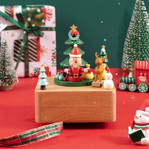Personalized Merry Christmas Music Box,Wooden Music Box,Christmasland Music Box,children&#39;s gifts,holiday gift,birthday gifts