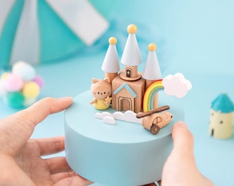 Personalisierte Katzenschloss Spieluhr: Handgemachtes Holzgeschenk