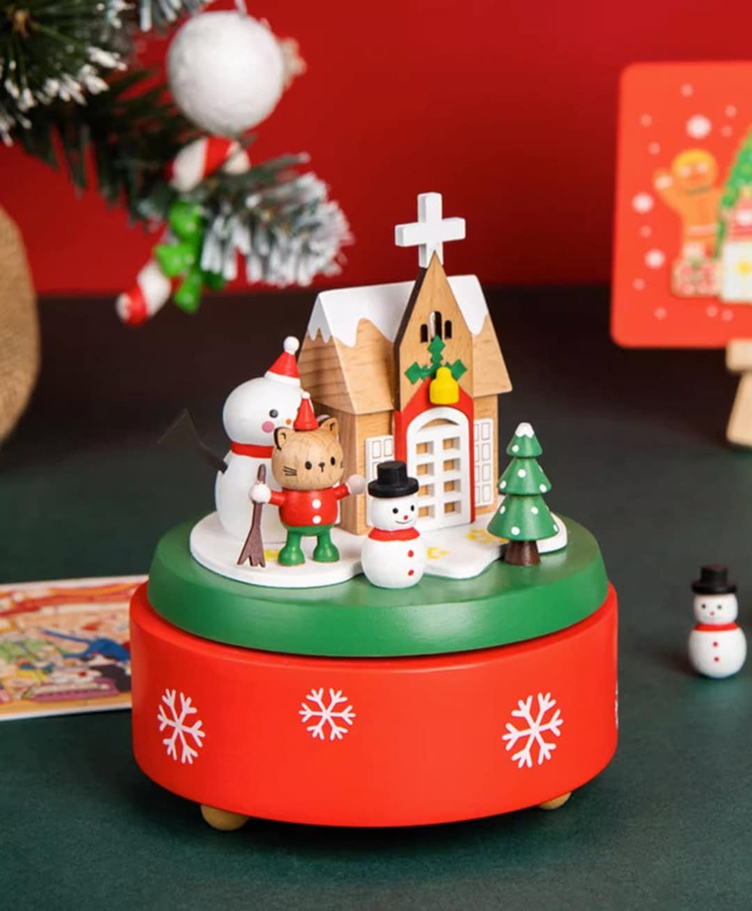 Christmas Snowman Music Box,personalized Wooden Music Box, Handmade
