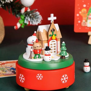 Personalized Christmas Snowman Music Box: Wooden Holiday Keepsake