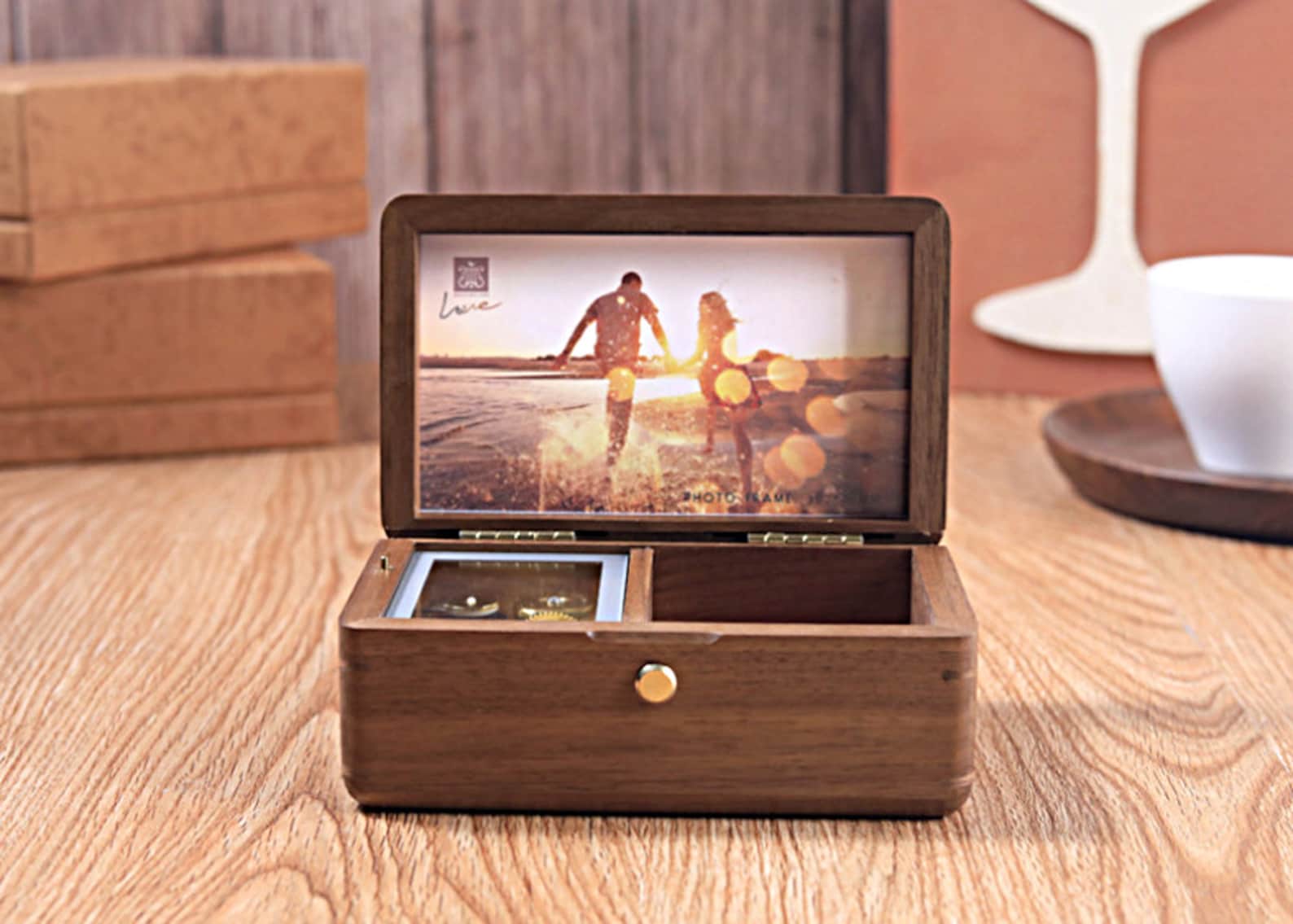 Personalized Wooden Photo Frame Jewelry Music Box Custom Etsy