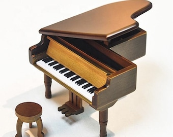 Personalized Wooden Piano Music Box: Engraved Jewelry Box