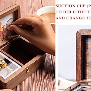 Personalized Wooden photo frame jewelry music box Custom Music Box with Storage for Jewelry Personalized Wooden Jewelry Box with Melody image 4