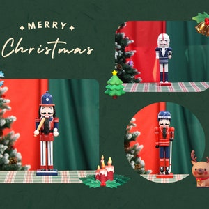 Personalized Christmas gifts, Customized Christmas ornaments, Creative 14.2-inch Nutcracker, Handmade Wooden Products, Holiday Gifts