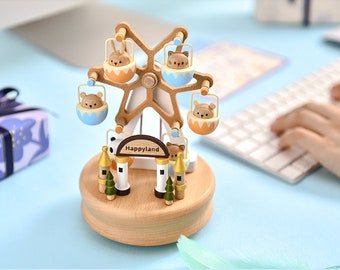 Riesenrad Hölzerne Spieluhr, Liebesgeschichte Lied, personalisiertes Geschenk