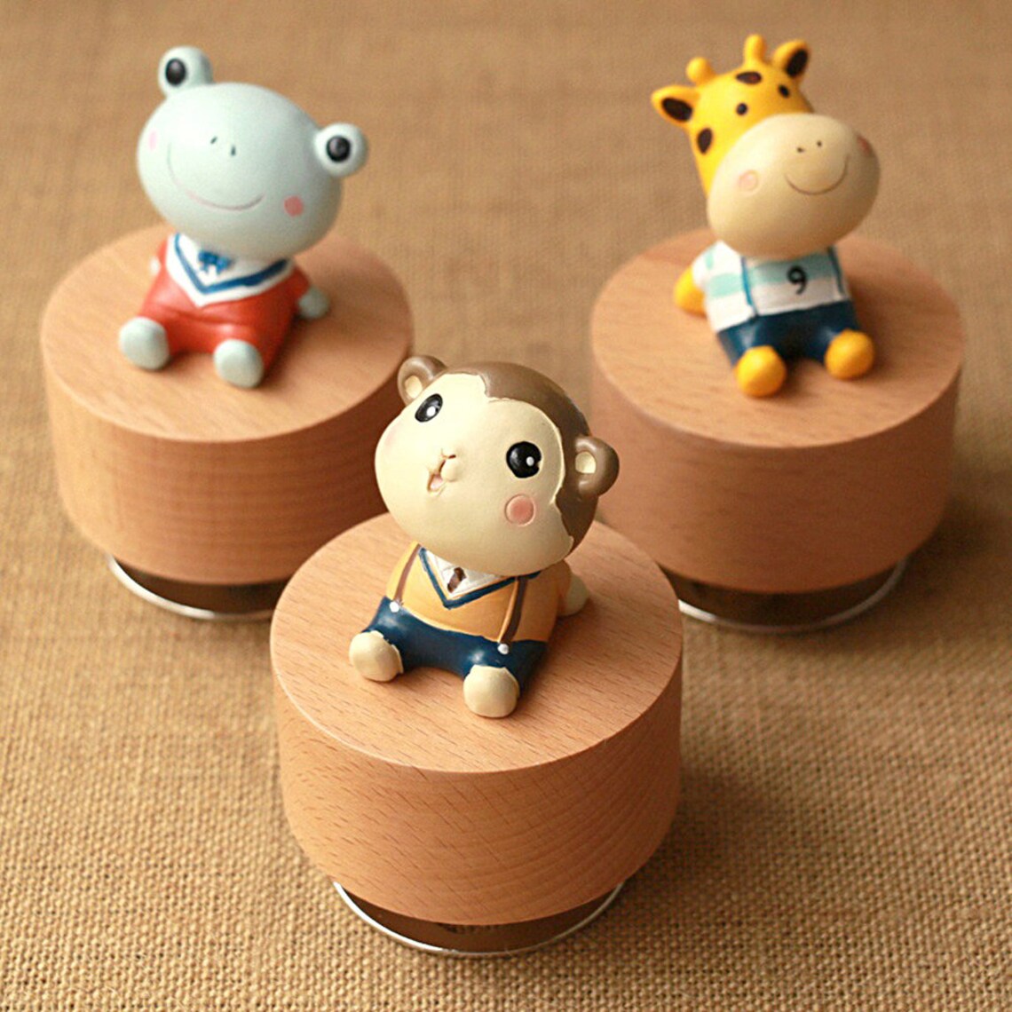 Animal Music Box Rotating Music Box Wooden Music Box Etsy