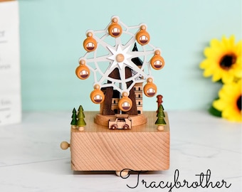 Personalisierte Riesenrad-Spieluhr aus Holz: Personalisiertes Andenken