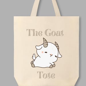 The Goat Tote, Tote Bag, Cute Bag