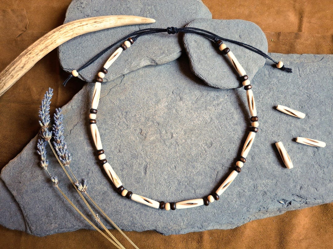 Buffalo Hair Pipe Bone Native American Tribal Choker for