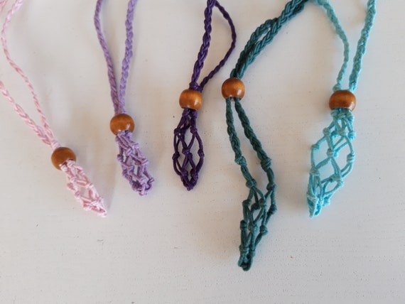 Crystal Net Necklace Colored Macrame Necklace to Carry Crystals