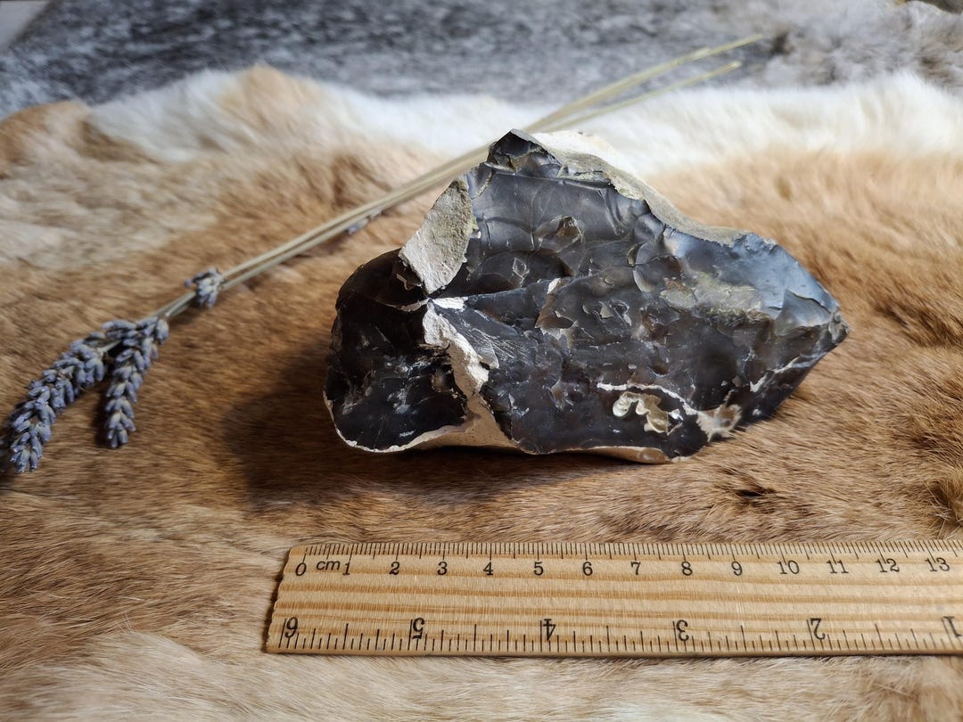 Extra Large Black Flint Stone 659g Flint Knapping, Mineral Collection ...