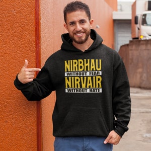 Nirbhau Nirvair Punjabi Sikh Hoodie unisex, Kaur Singh Sikh Gifts Sikhism, Rakhi Gift For Brother/Sister, Punjabi Desi T-shirt