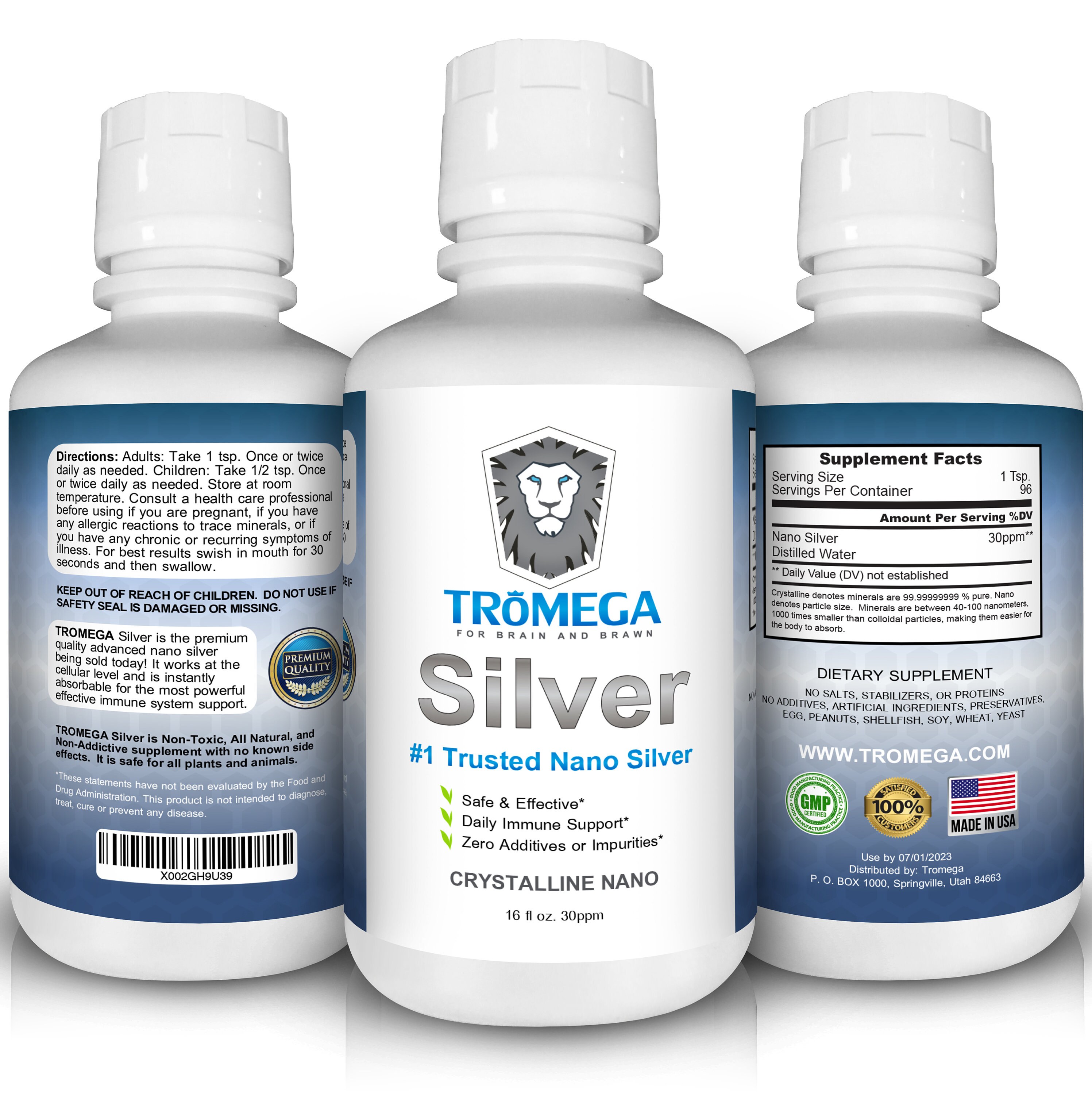 TROMEGA Colloidal Silver Mineral Liquid Supplement Daily Etsy