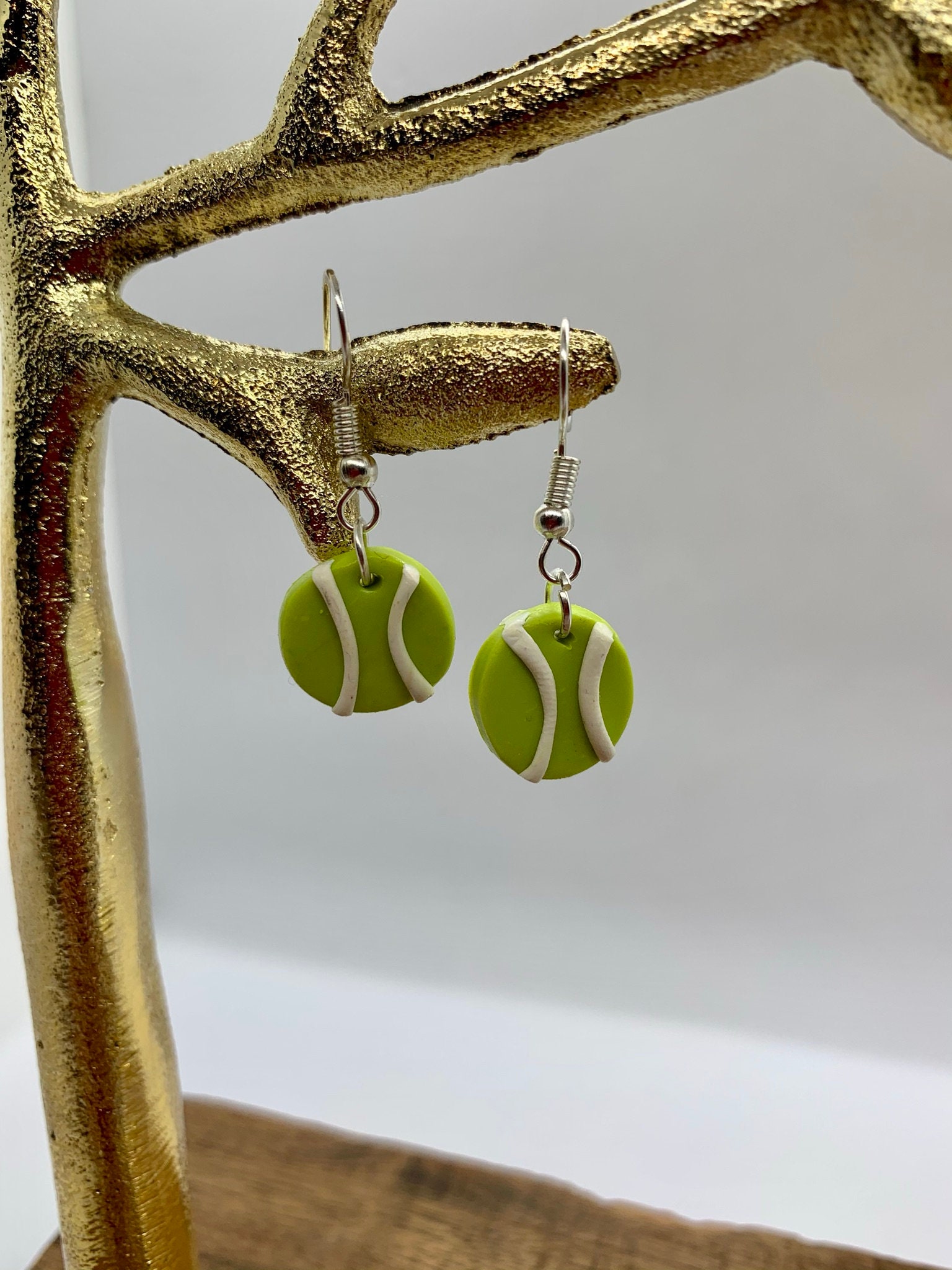 Clay Tennis Ball Earrings Etsy