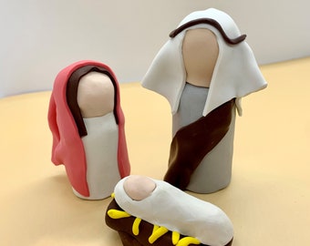 Clay Nativity Set - 3 Pieces - Collector