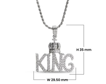 CIONDOLO CON CIONDOLO KING CORONA PLACCATO ORO ARGENTO - Foto 4