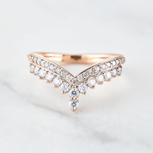 Moissanite Ring Enhancer Wedding Band for Women Promise Engagement Ring Guard Sterling Silver 14k Rose Gold Vintage Art Deco Stackable Rings