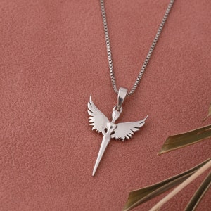 Angel Wings Necklace For Women, Angel Pendant Sterling Silver, Guardian Angel Jewelry, With Chain, Gift For Her, Light Dainty Minimalist