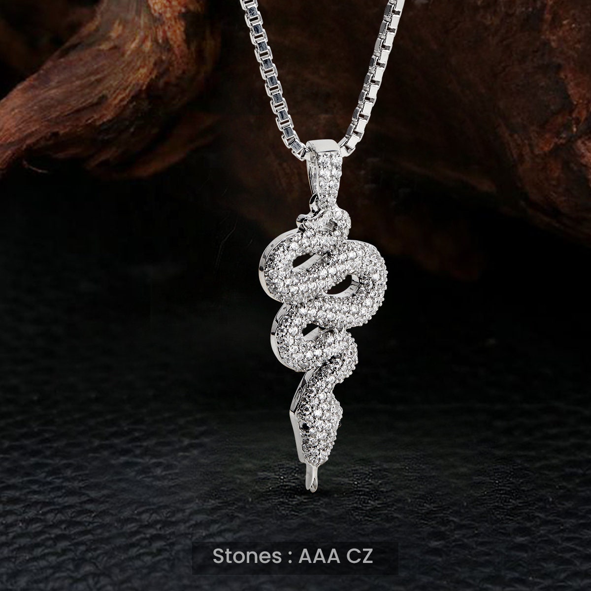 【STING925】Omega Snake Pendant 16