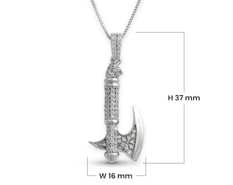 Iced Out Thor's Hammer Pendant Necklace Sterling Silver Hip