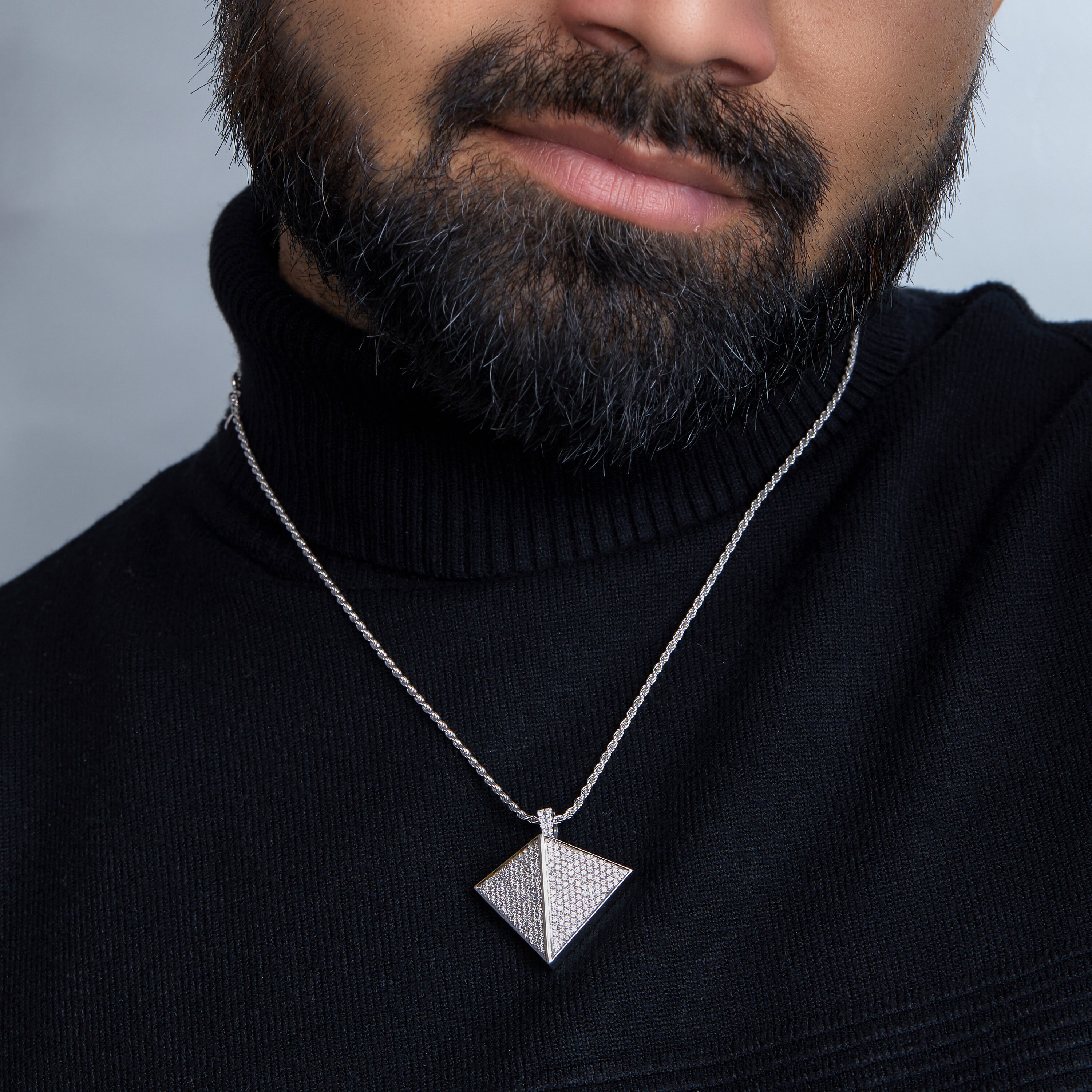 服/ファッション PS: Invoking Triangle Silver Pendant Valknut Pendant STERLING SILVER 925 Interlocked Triangles Viking