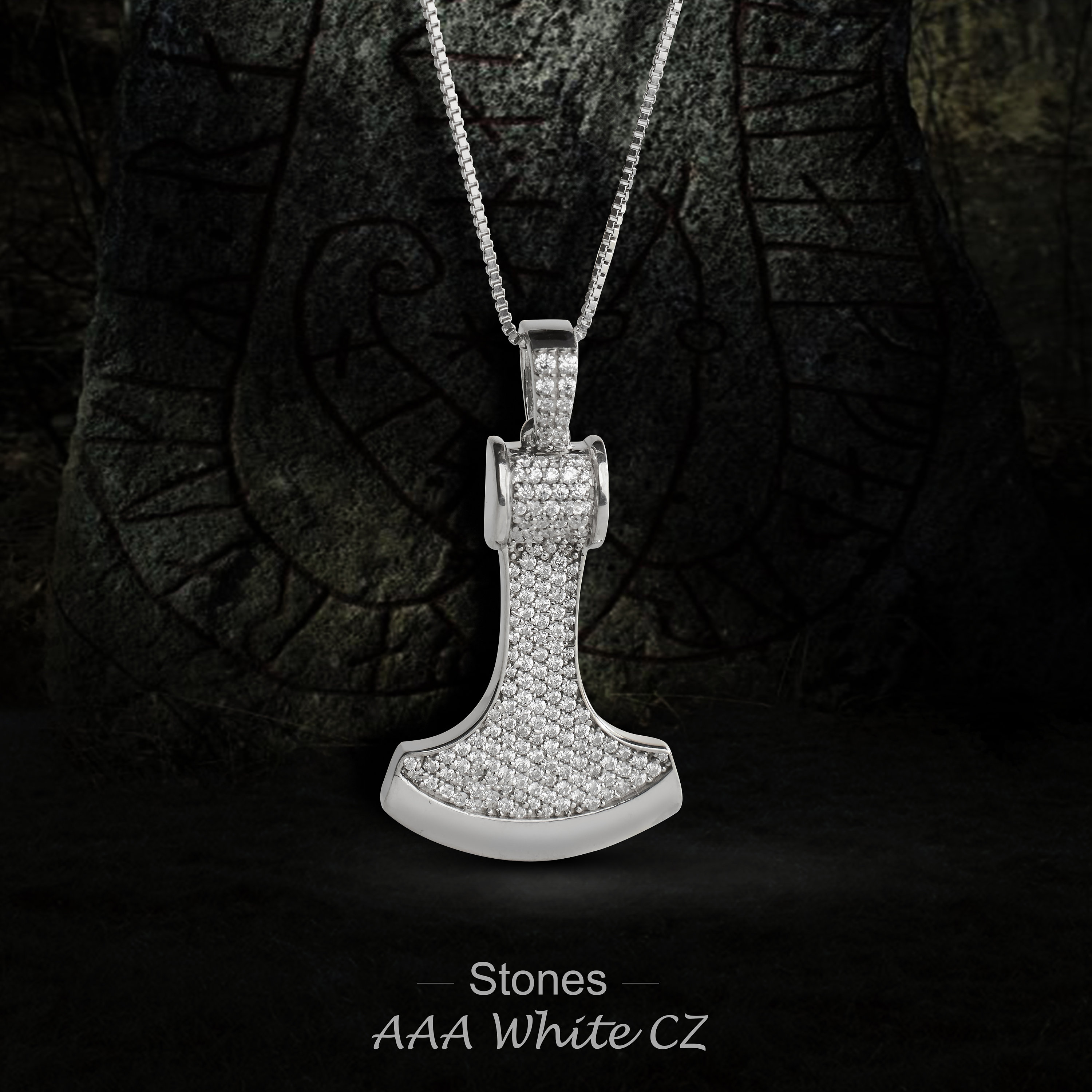 Moissanite Diamond Axe Pendant With Chain | Iced Out Jewelry | 925