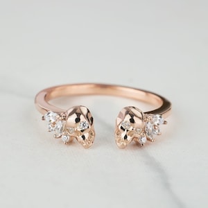 AAA CZ Open Skull Ring Enhancer Wedding Band for Women, Skull Engagement Rings, 925 Sterling Silver Gothic Jewelry, Anniversary Gift for Her