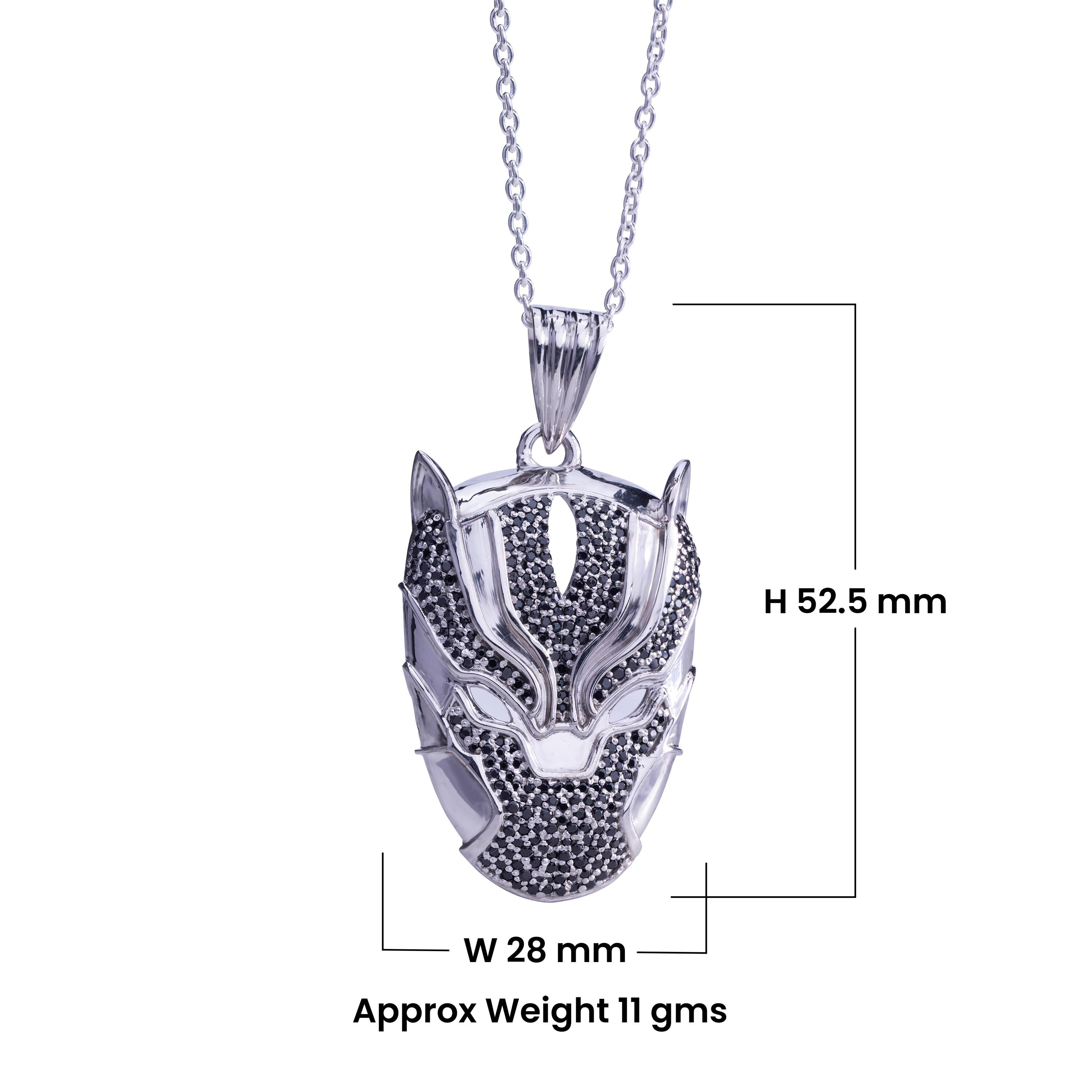 Panther Mask Pendant With Chain AAA CZ Diamonds Black
