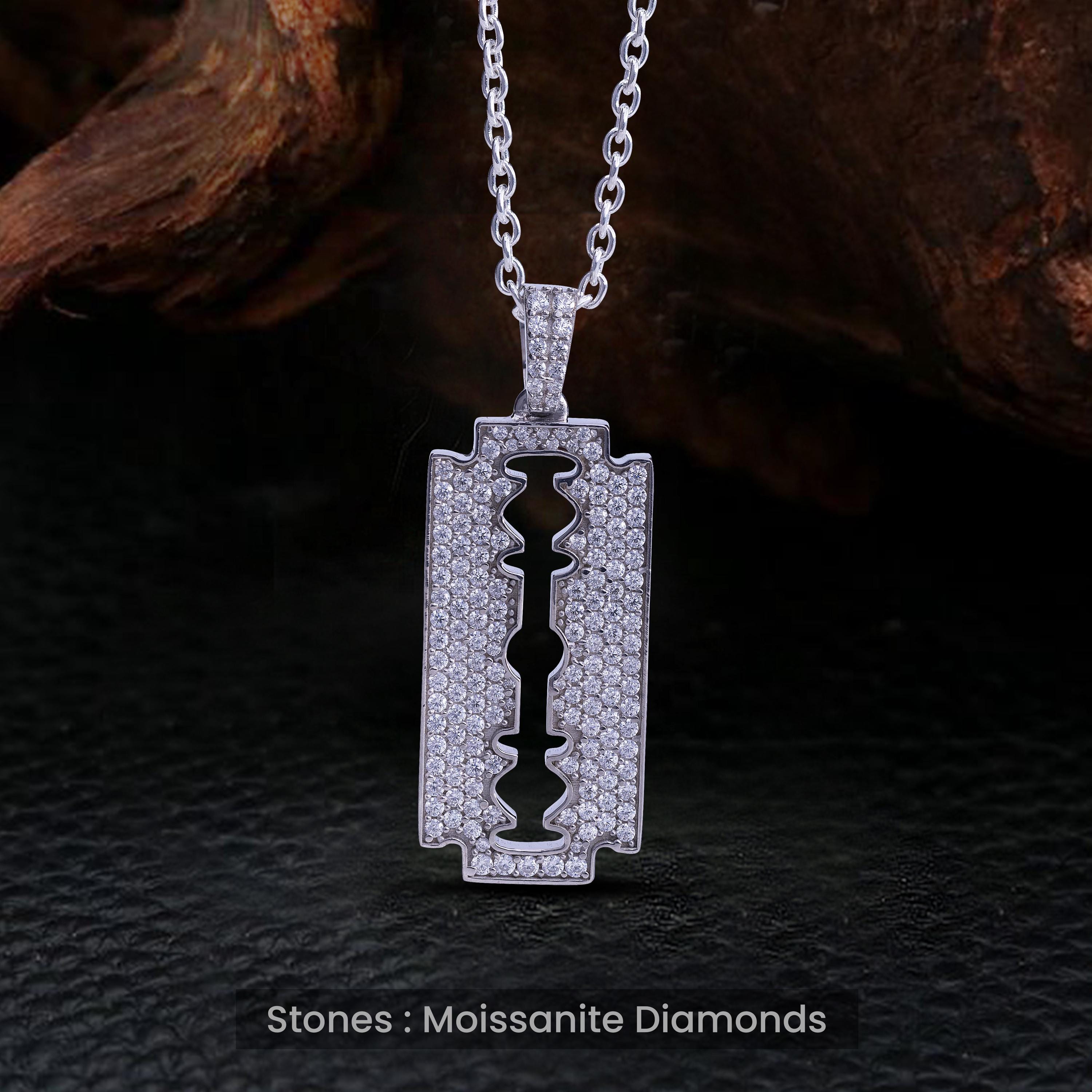 Sterling Silver Razor Blade Pendant - Etsy Sterling Silver Razor Blade Pendant - Etsy