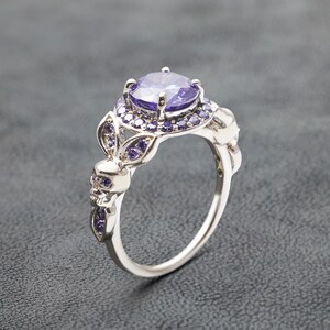 Bague tête de mort en améthyste violette pour femme, bague de fiançailles tête de mort en argent sterling, bijoux gothiques Memento Mori, bague de promesse tête de mort, bague de mariage tête de mort