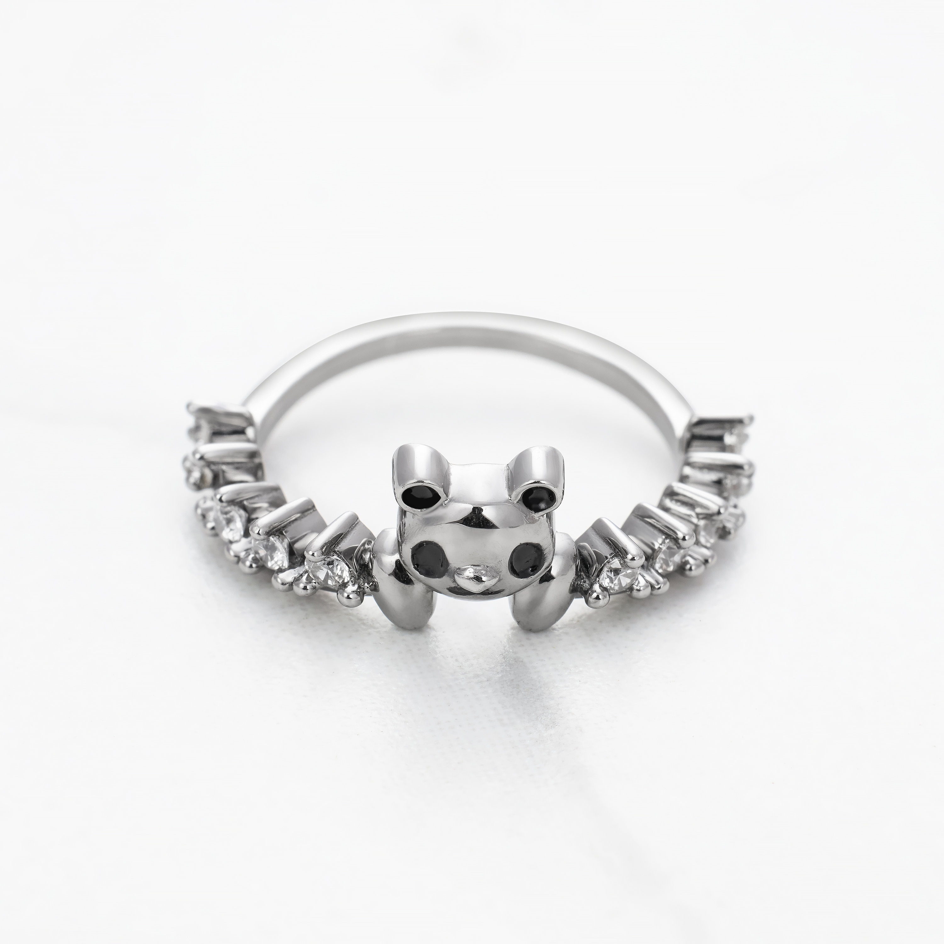 Cute Panda Rings Cute Panda Ring Sterling Silver - Moissanite Stacking Band, Teen Girls ...