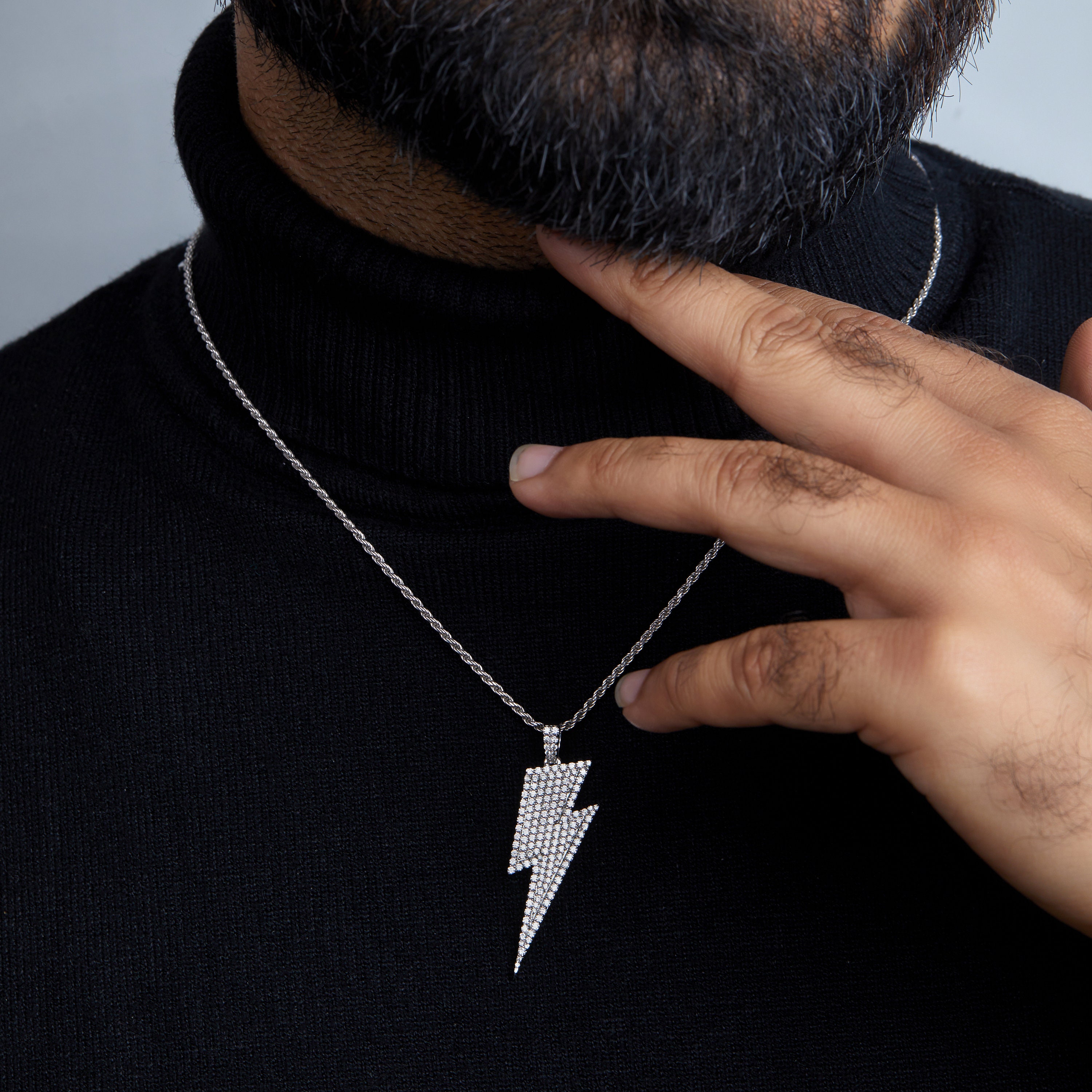 Superhero Flash Lightning Bolt Pendant Necklace - Stainless Steel Silver Color, For Fans & Collectors - View #9