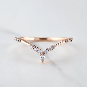 AAA CZ Ring Enhancer Marquise Round Curved Wedding Band Pear Oval Engagement Ring Guard Sterling Silver 14k Rose Gold Dainty Stackable Rings