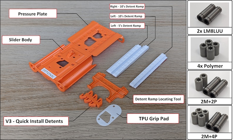 Panzer V3 Slider Mod Thrustmaster T16000M Accélérateur TWCS Palier linéaire avec cran d'arrêt Orange