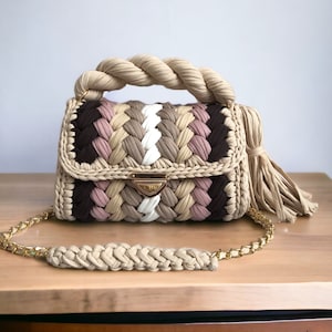 Handgemachte bunte häkeln große Crossbody-tasche, multicolor Luxus handgewebte Frauen-Tasche