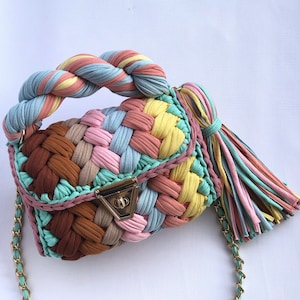 Crochet Handmade Colorful & Multicolor Bag, Crochet Tote Bag, Luxury Shoulder Bag , Custom Made Designer Bag