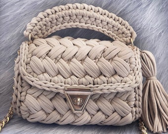 Handmade Crochet Crossbody Bag: Luxury Cotton Shoulder Bag