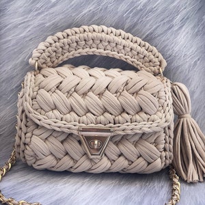 Handmade Crochet Bag /  Luxury Shoulder Bag / Hand Woven Bag / Personalized Crochet Bag / Hand Knit bag