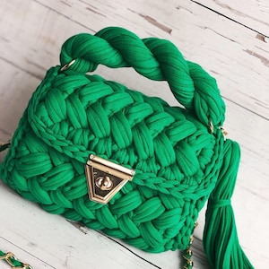 Handgemachte häkeln personalisierte Luxus Tasche / Hand gestrickte Tasche / Capri Luxus Tasche