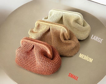 Bolso de mano de rafia de crochet: bolso de playa tejido para el verano