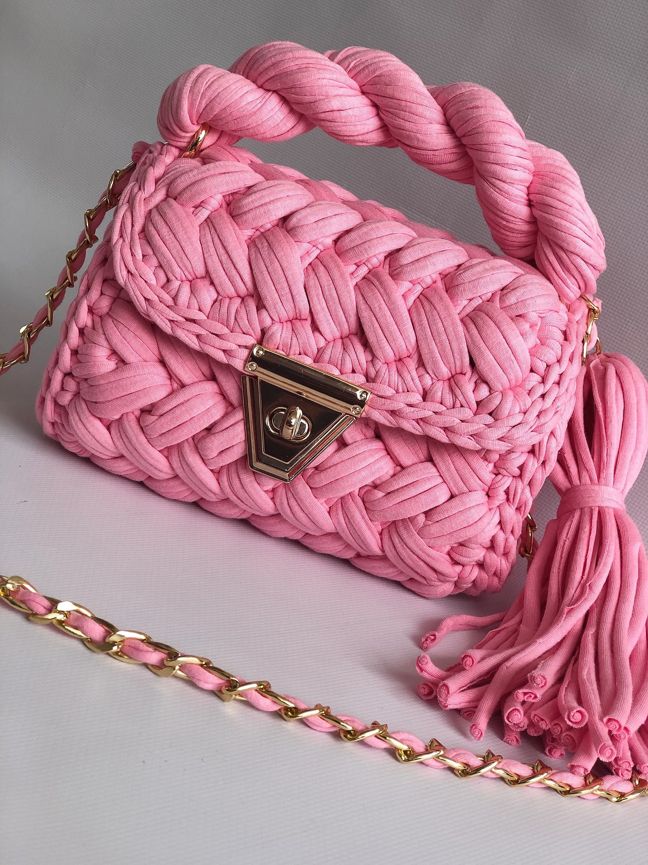 Handmade Crochet Shoulder Metallic Bag luxury bag women purse handmade Black Bag hand women bag capri luxury bag