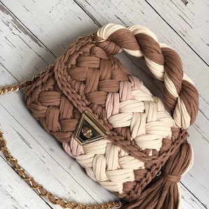 Hand Woven Crochet Colorful Bag / Handmade Personalized Shoulder Bag / Multicolor Designer Bag / Luxury Crochet Multicolor Bag
