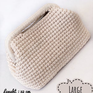 Crochet Metallic Raffia Bag , Evening Crochet Pouch Bag , Handmade Luxury Metallic Clutch Bag image 4