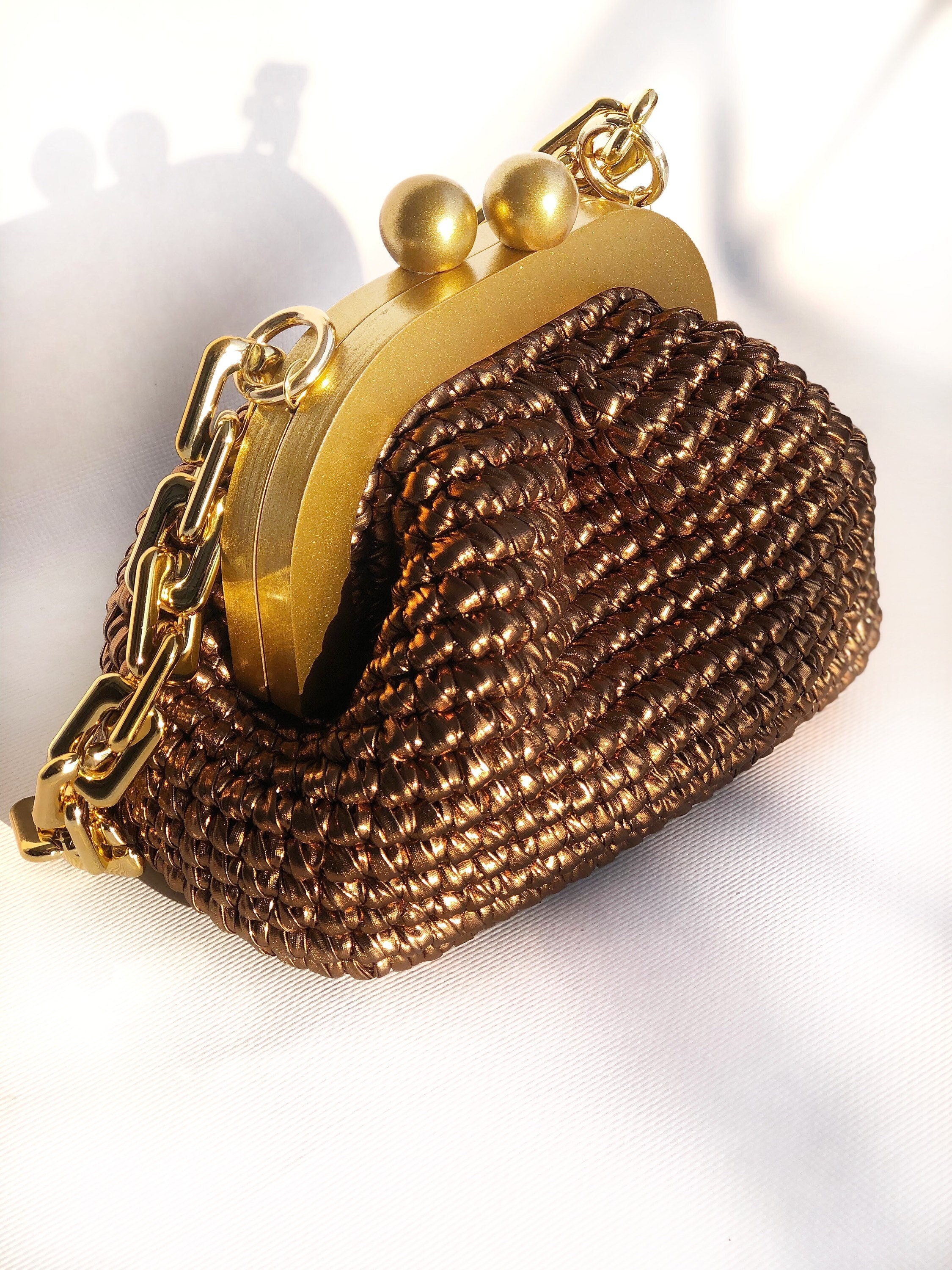 Buy Accessorize Gold Metallic Frame Clutch Bag from Next Luxembourg