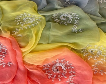 Handwork Diamond Chiffon Saree, Indian Wedding Outfit