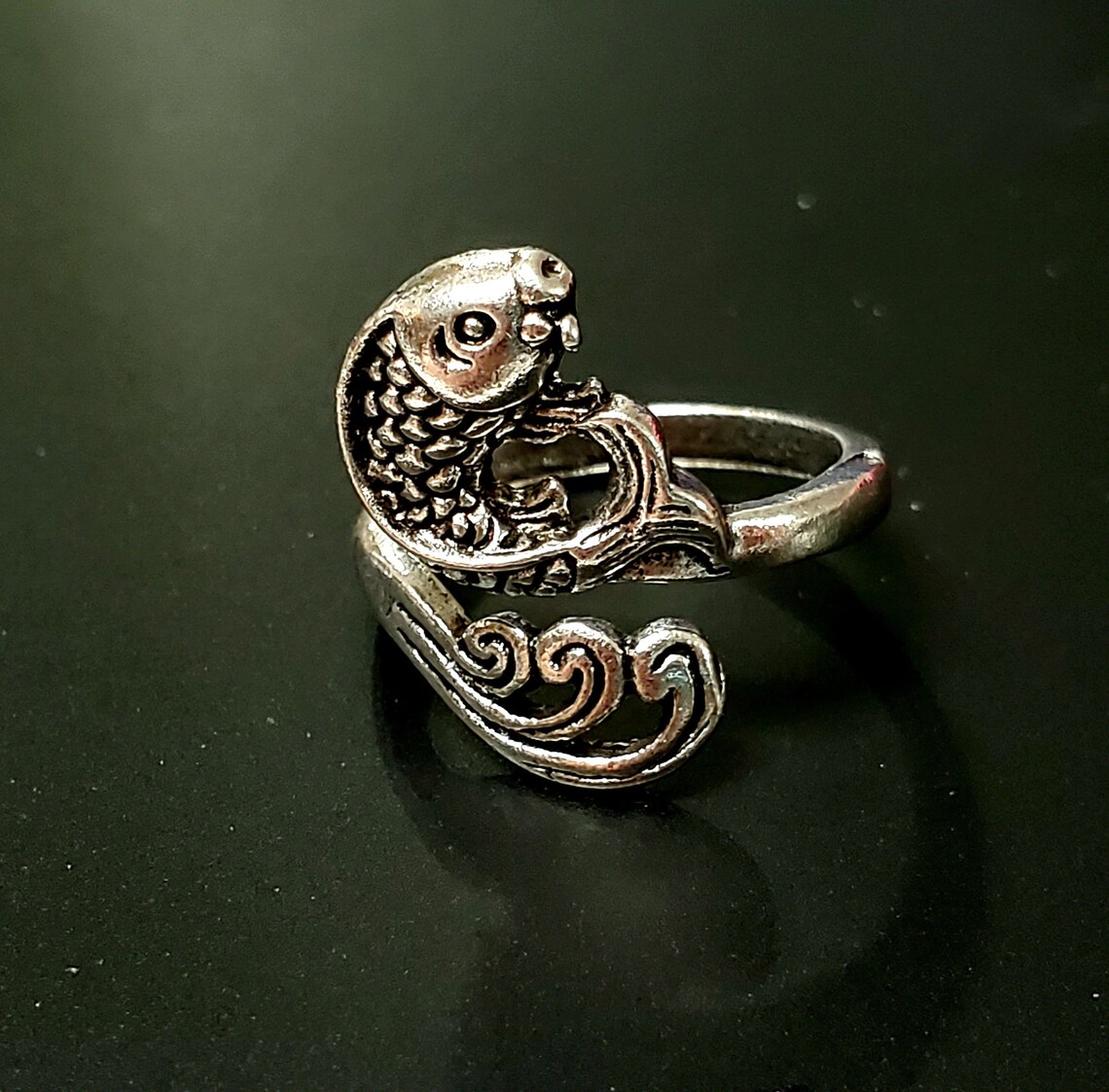 Koi Fish Ring Silver Koi Fish Ring Minimalist Fish Ring Etsy