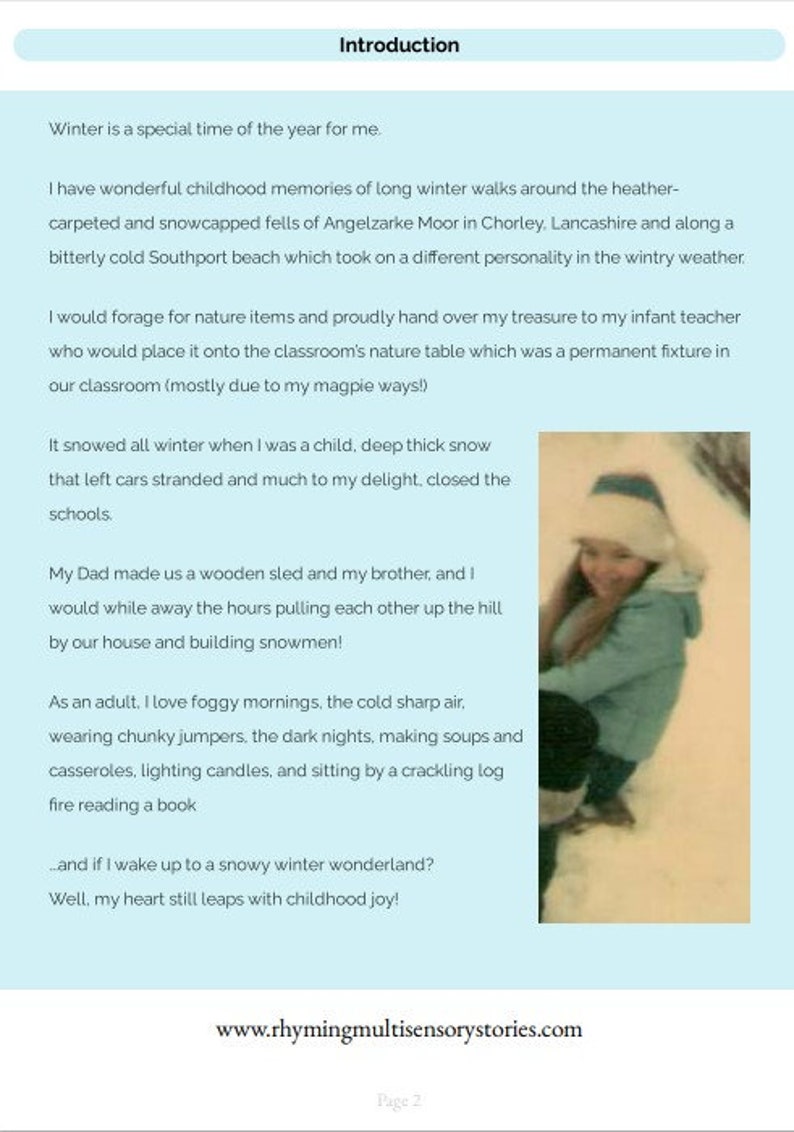 Winter Sensory Story Teaching Guide with themed extension activities image 2